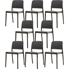 Scandinavian Plastic & Acrylic Dining Chair with Low Back Rest and Armless Design Dining Chairs