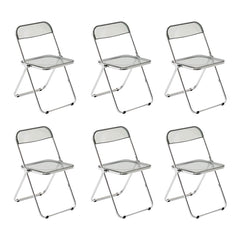 Scandinavian Style Silver Metal Leg Plastic & Acrylic Side Chair Dining Chairs