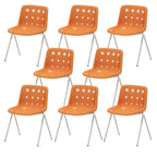 Stackable Scandinavian plastic and acrylic side chair with low back for dining