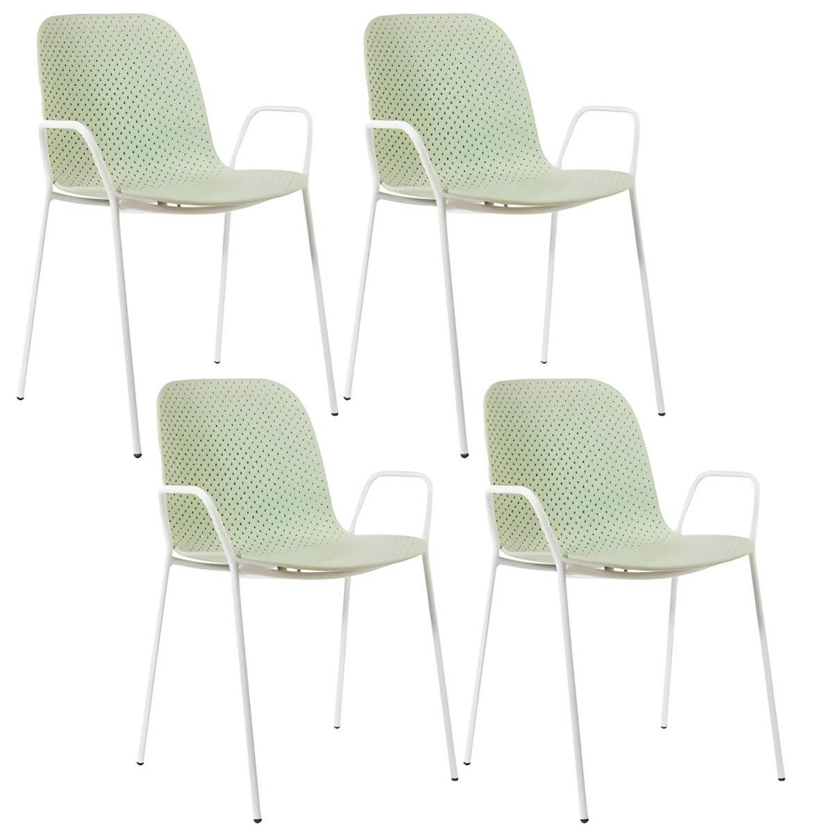 Scandinavian stackable kitchen chair with plastic and acrylic seat and metal legs