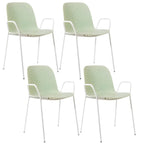 Scandinavian stackable kitchen chair with plastic and acrylic seat and metal legs