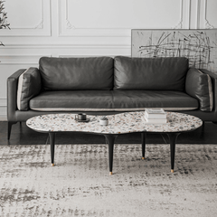 Table basse contemporaine en terrazzo - Idéale pour les petits logements et les bureaux chics