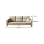 Straight sofa recliner with left-hand facing and round arms, made of polyester blend fabric