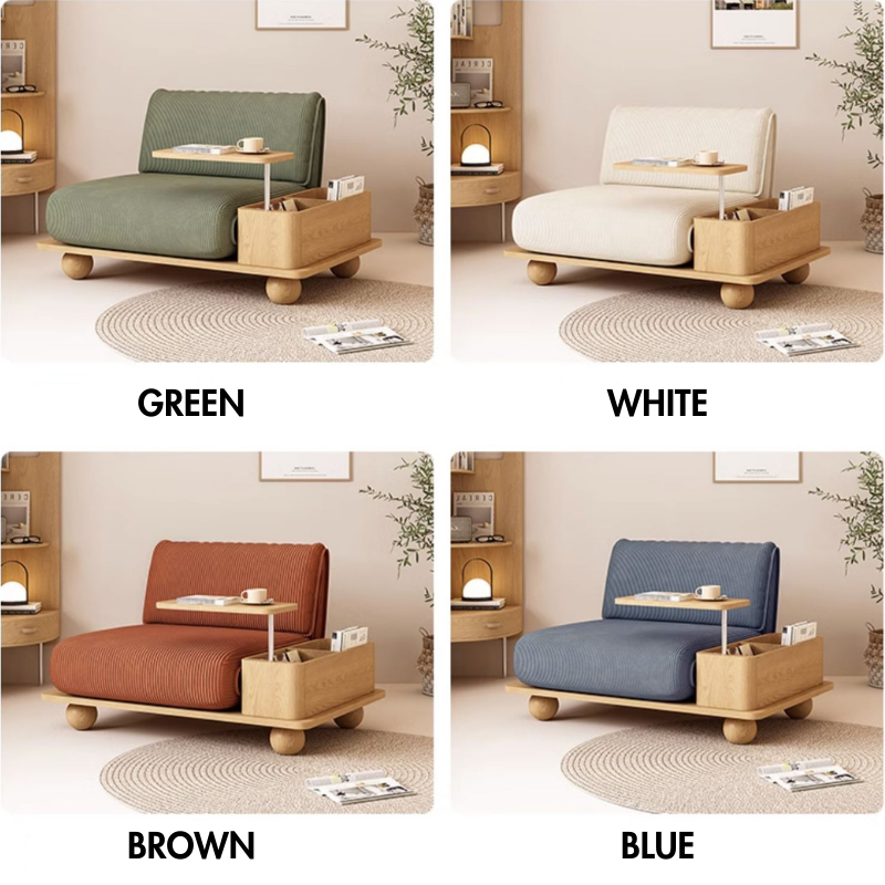 Green/White/Blue/Brown/Gray Full Sleeper Sofa Upholstered Convertible Sofa Bed with Storage& Table