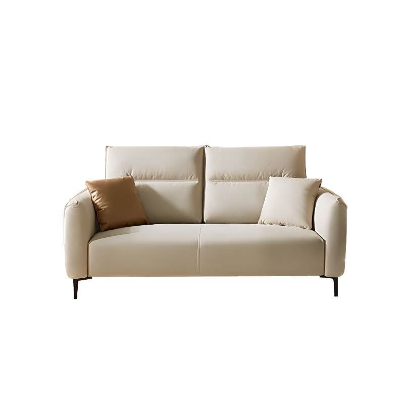 Straight sofa recliner with left-hand facing and round arms, made of polyester blend fabric