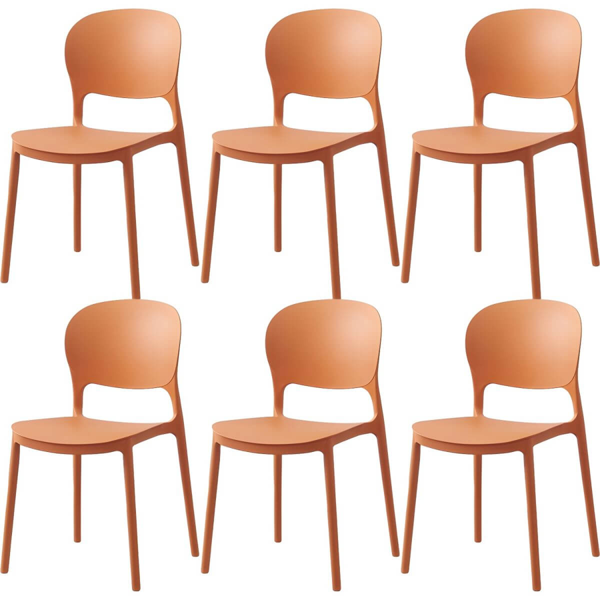 Scandinavian style stackable plastic and acrylic dining side chair for kitchen and dining