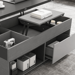Practical and Chic Gray Lift Tables for Optimal Space Efficiency