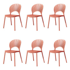 Scandinavian Style Plastic & Acrylic Side Chair with Low Back for Kitchen & Dining Dining Chairs