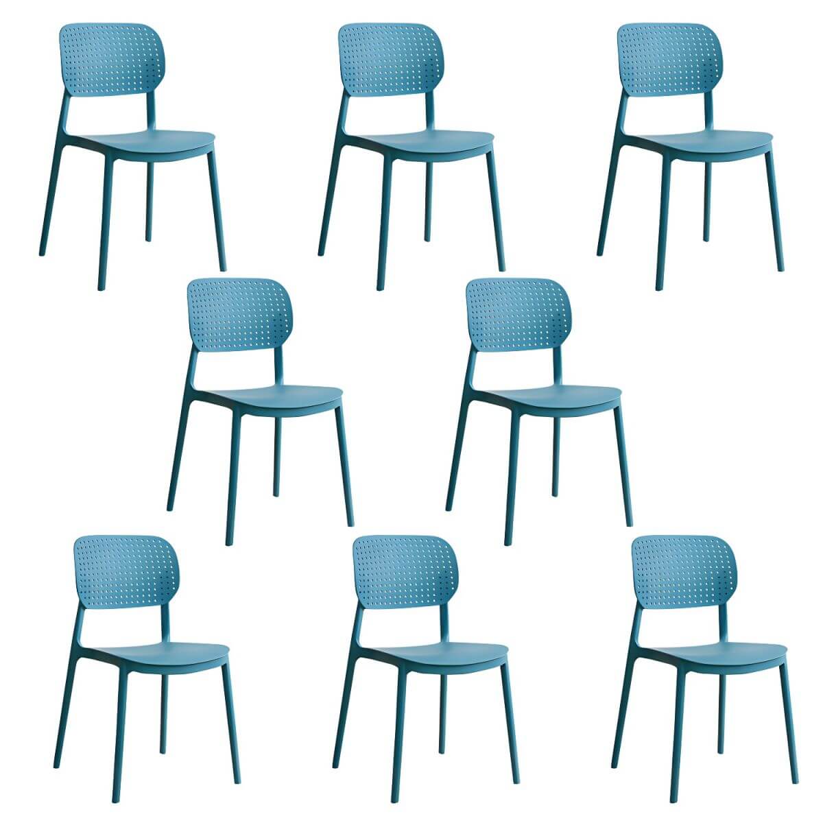 Stackable Scandinavian style plastic and acrylic side chair with low back for dining
