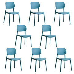 Scandinavian Style Stackable Plastic & Acrylic Side Chair with Low Back Dining Chairs