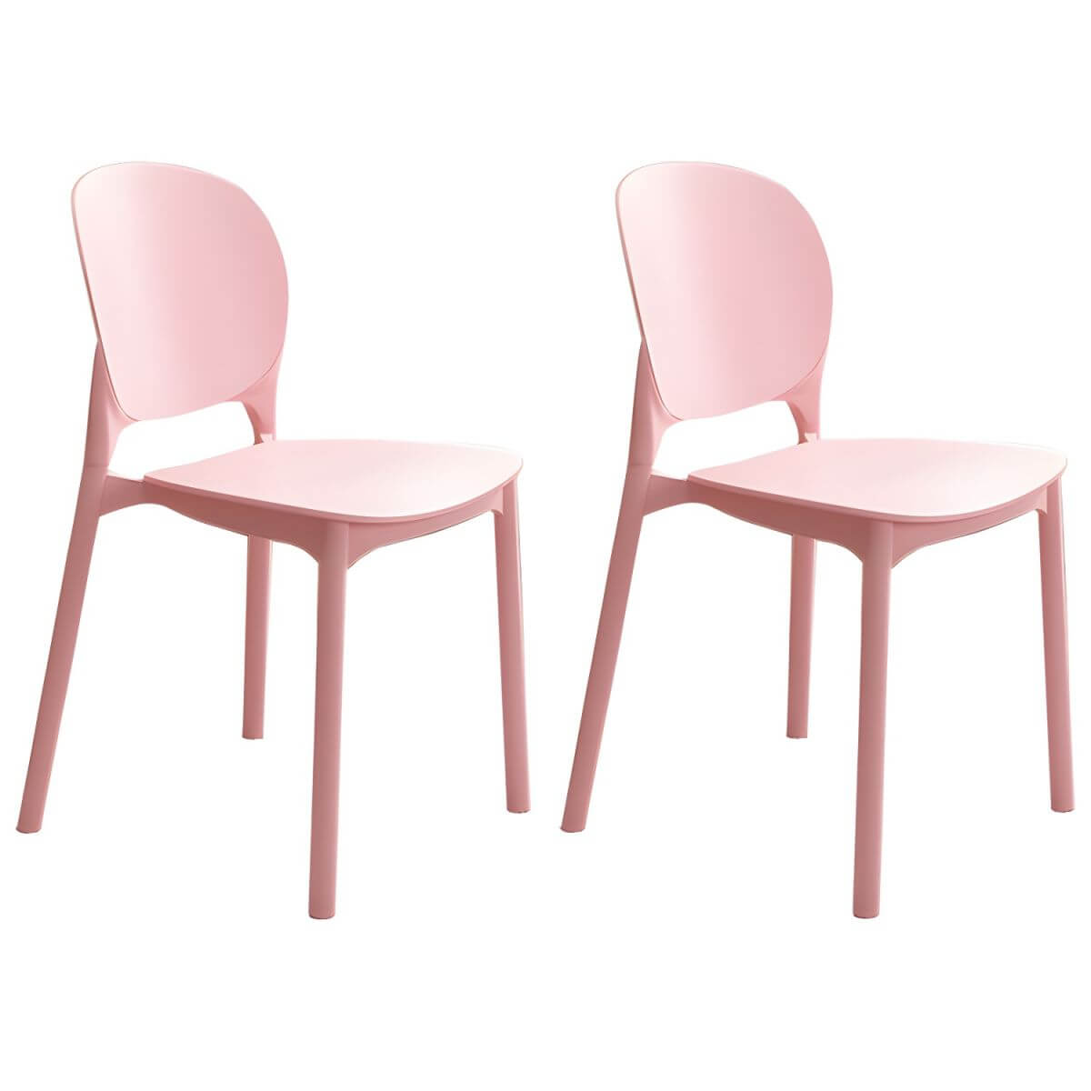 Stackable Scandinavian side chair with open back made of plastic and acrylic for dining
