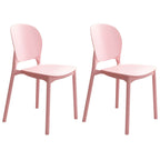 Stackable Scandinavian side chair with open back made of plastic and acrylic for dining