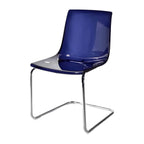 Scandinavian style low back side chair made of plastic and acrylic, ideal for kitchen and dining areas