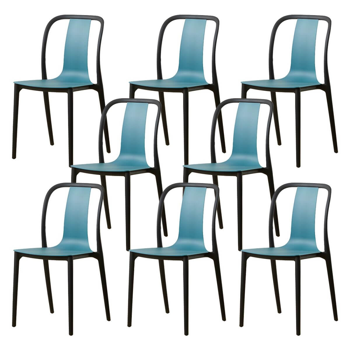 Low-back plastic and acrylic side chair with modern style for kitchen and dining areas