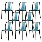 Low-back plastic and acrylic side chair with modern style for kitchen and dining areas
