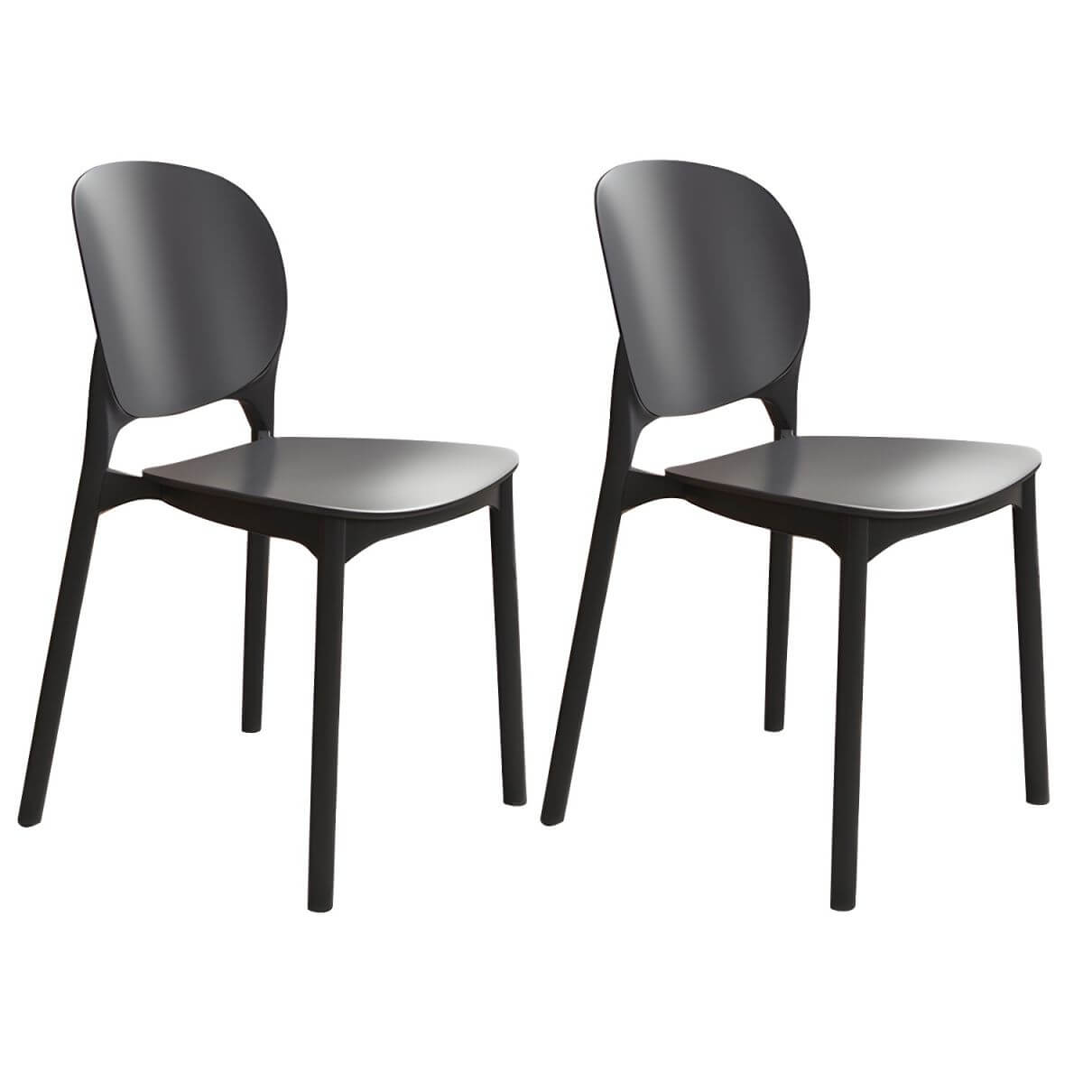 Stackable Scandinavian side chair with open back made of plastic and acrylic for dining