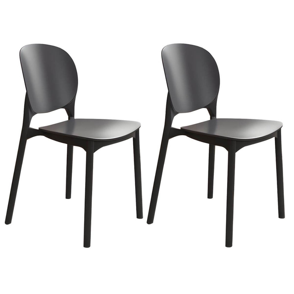 Stackable Scandinavian side chair with open back made of plastic and acrylic for dining