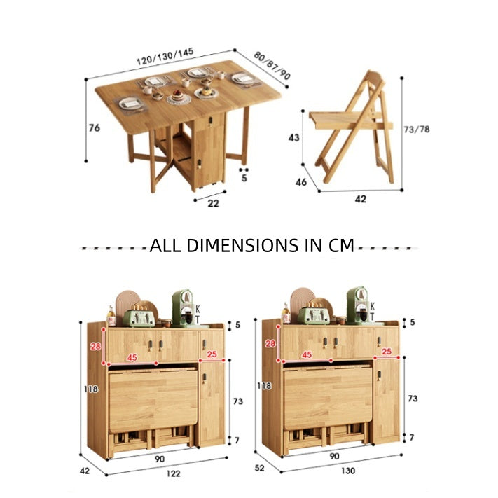 Scandinavian-inspired folding table designed to save space, ideal for family meals and gatherings