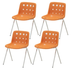 Stackable Scandinavian Style Plastic & Acrylic Side Chair with Low Back Dining Chairs