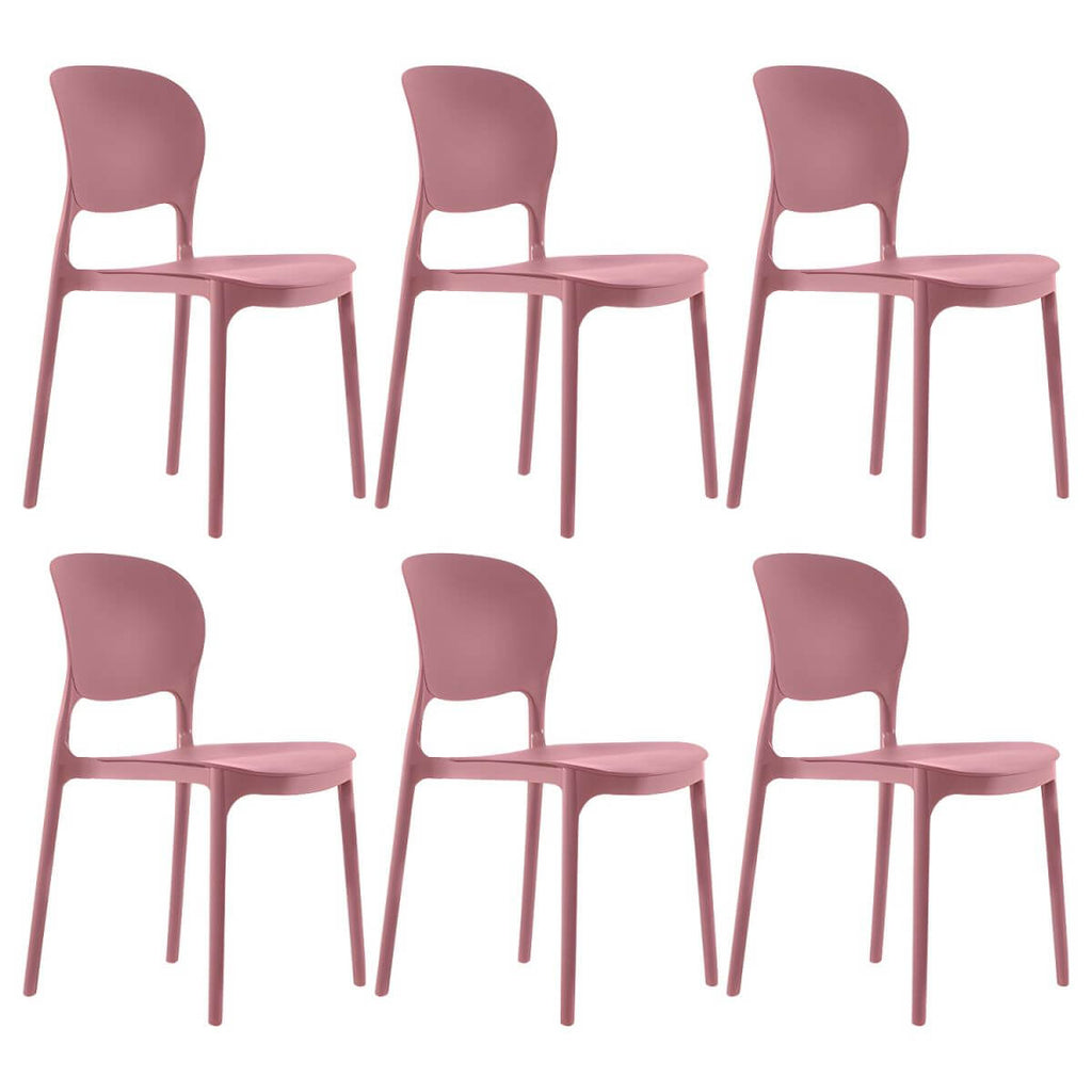 Stackable modern side chair with low back made of plastic and acrylic, perfect for contemporary dining