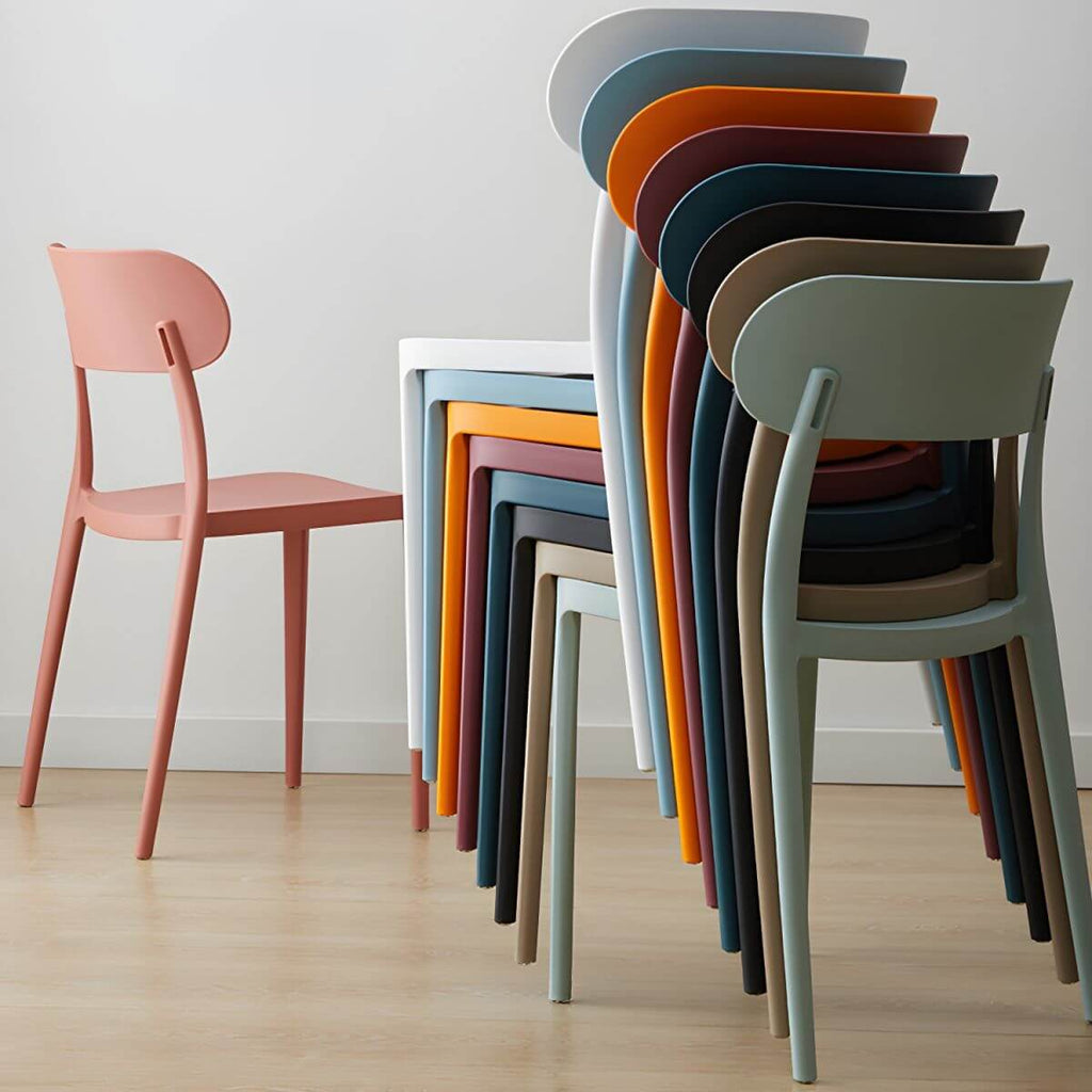 Modern Scandinavian dining chair made of plastic and acrylic, perfect for kitchen and dining areas
