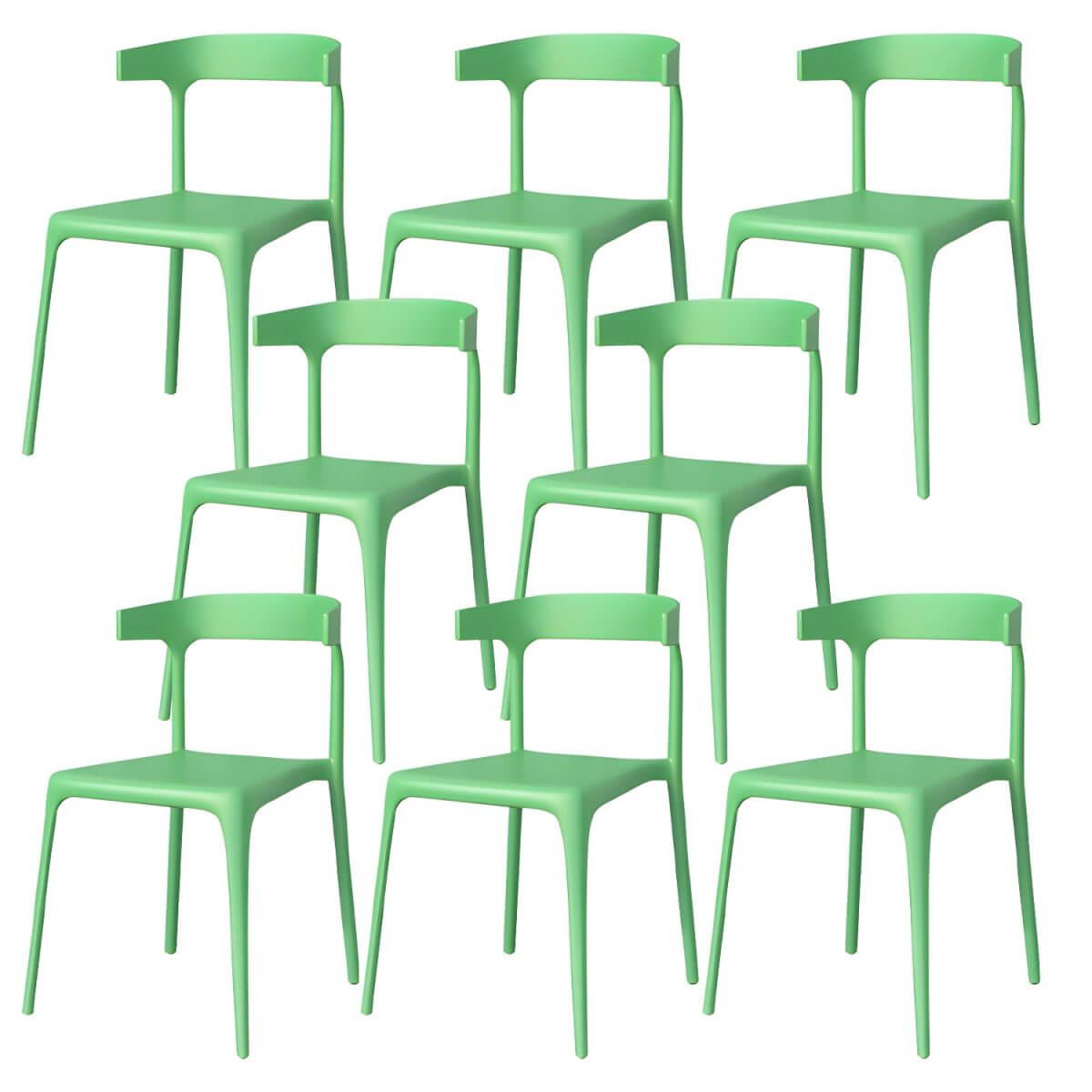Stackable Nordic acrylic dining chair with backrest and acrylic legs