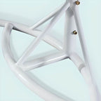 Two-seater metal porch swing egg chair with stand, cushions, and chain included