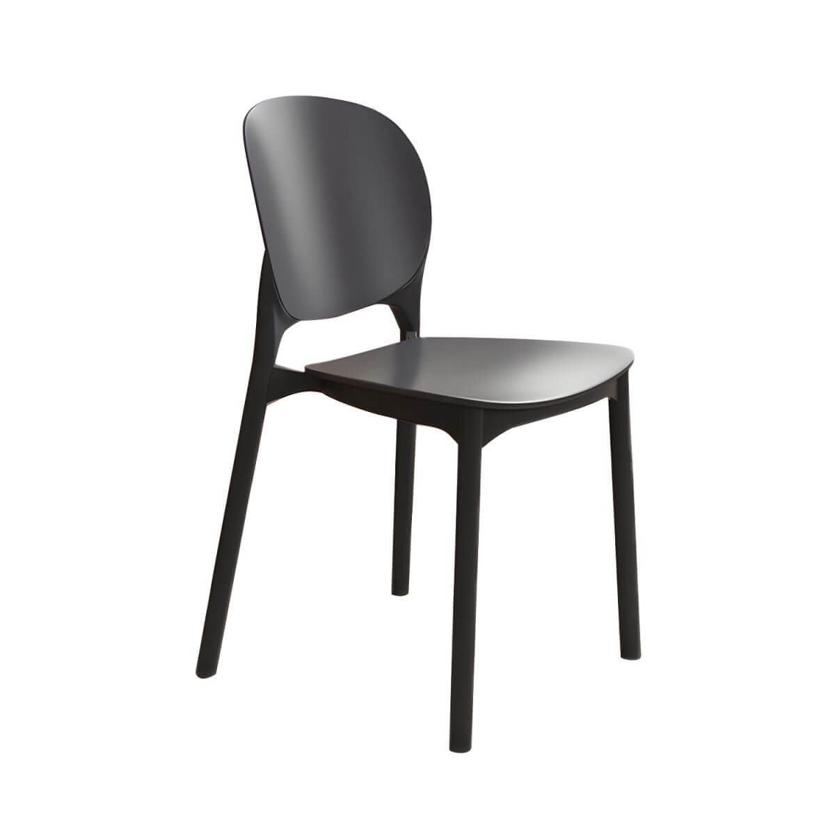 Stackable Scandinavian side chair with open back made of plastic and acrylic for dining