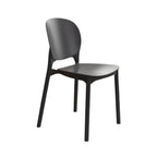 Stackable Scandinavian side chair with open back made of plastic and acrylic for dining
