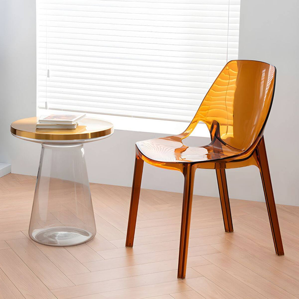 Armless acrylic side Parsons dining chair for indoor home use