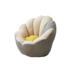 Lemon color cotton blend Papasan chair with slipcover and sewn pillow back accent