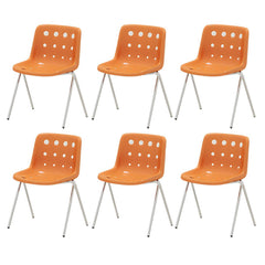 Stackable Scandinavian Style Plastic & Acrylic Side Chair with Low Back Dining Chairs