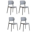 Stackable Scandinavian style plastic and acrylic side chair with low back for dining