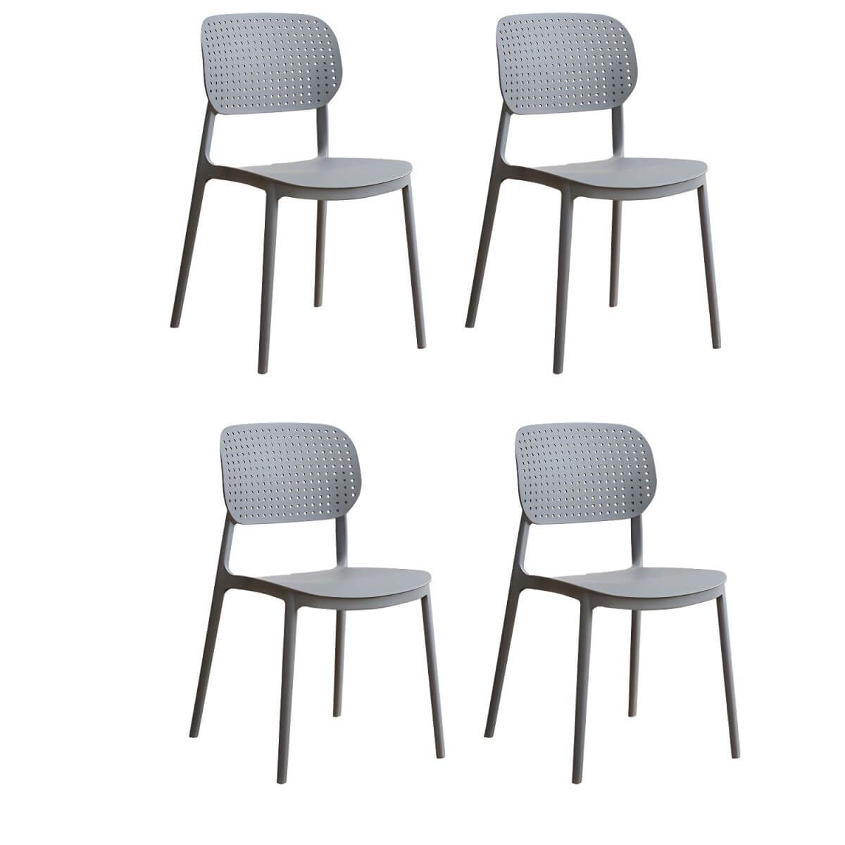 Stackable Scandinavian style plastic and acrylic side chair with low back for dining