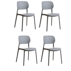 Scandinavian Style Stackable Plastic & Acrylic Side Chair with Low Back Dining Chairs