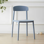 Scandinavian style low back kitchen and dining chair made of plastic and acrylic