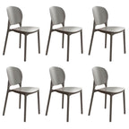 Stackable Scandinavian side chair with open back made of plastic and acrylic for dining