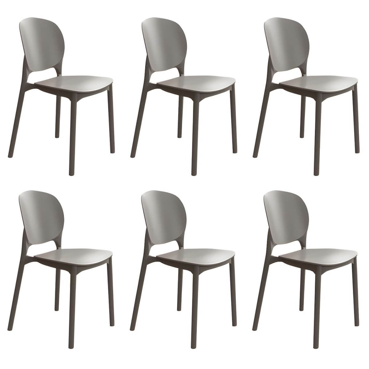 Stackable Scandinavian side chair with open back made of plastic and acrylic for dining