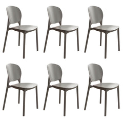 Stackable Scandinavian Side Chair with Open Back and Plastic & Acrylic Material Dining Chairs