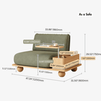 Full-size sleeper sofa with storage and table in multiple colors