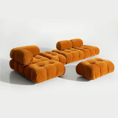 Sofá de 3 plazas de terciopelo con chaise orientable a izquierda o derecha
