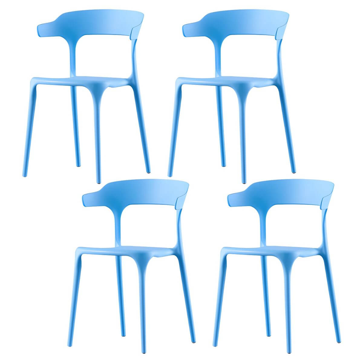 Stackable Nordic acrylic dining chair with backrest and acrylic legs