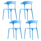 Stackable Nordic acrylic dining chair with backrest and acrylic legs