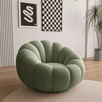 White/Pink/Red/Yellow/Green/Orange/Gray Pumpkin Swivel White Boucle Sherpa Accent Chair for stylish home decor