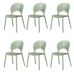 Scandinavian Style Plastic & Acrylic Side Chair with Low Back for Kitchen & Dining Dining Chairs