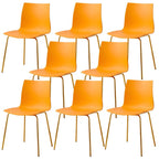Modern plastic and acrylic side chair with metal legs, ideal for kitchen and dining rooms
