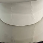 High-back modern papasan chair with linen blend upholstery and reclining feature