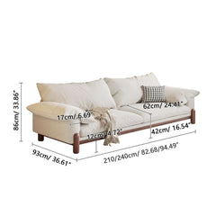 Wooden Three-Seater Sofa with Armrests – Oversized Comfort and Style