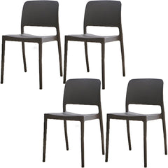 Scandinavian Plastic & Acrylic Dining Chair with Low Back Rest and Armless Design Dining Chairs