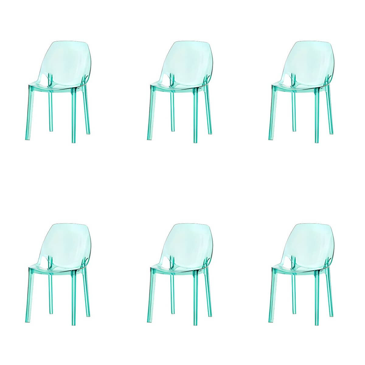 Armless acrylic side Parsons dining chair for indoor home use